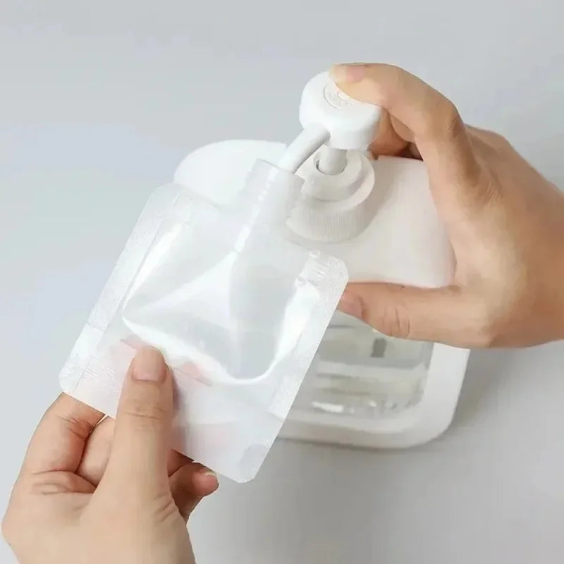 5Pcs Travel Empty Squeeze Bags Lotion Dispensing Bag Refillable Shampoo Toiletries Conditioner Liquid Cosmetic Storage Pouches Qme