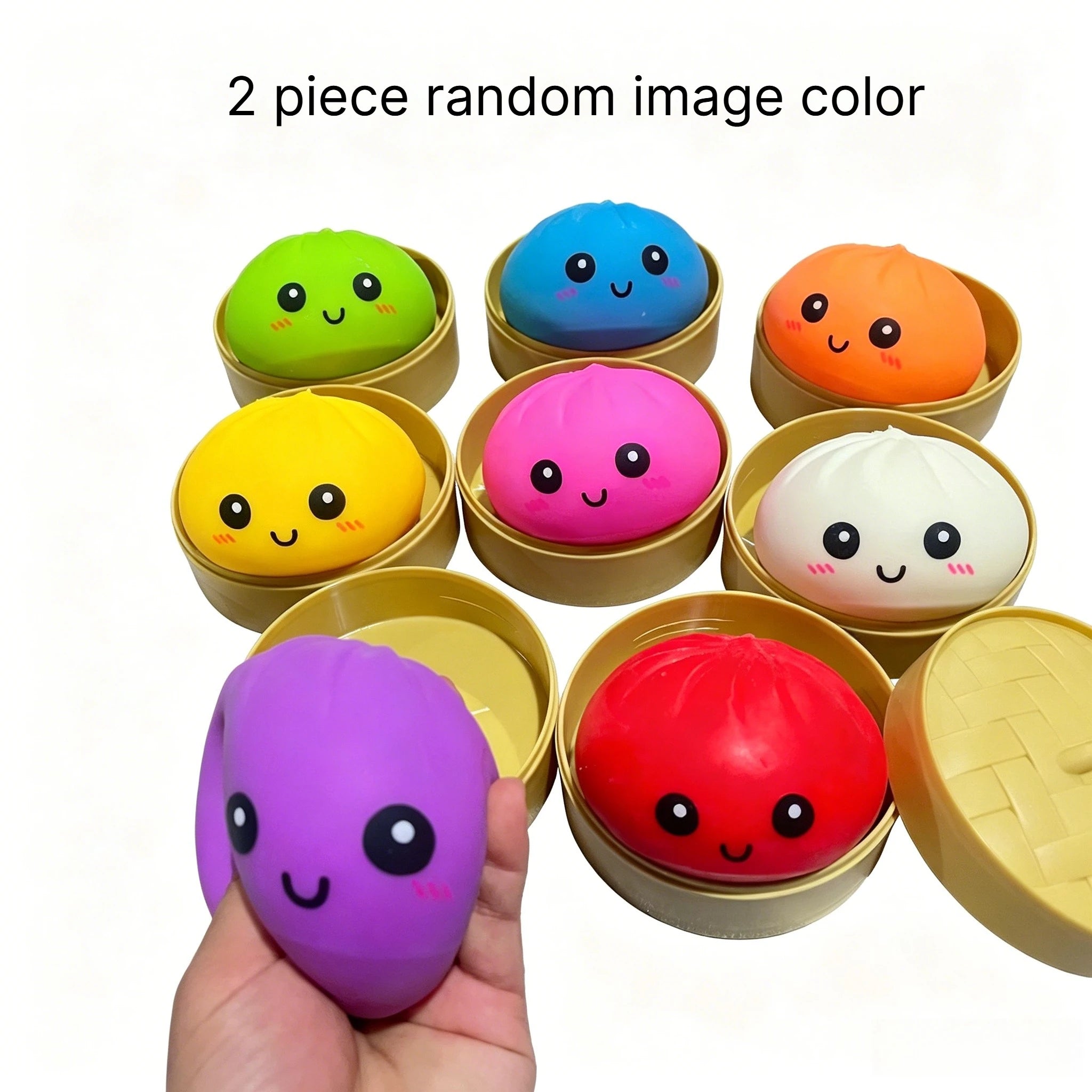 A Simulation Colorful Dumpling Squishy Pressure Ball Slow Rebound Soft Pinch Stress Relief Squeeze Toys Gifts for Kids ＆ Adults Qme 2 piece random image 2