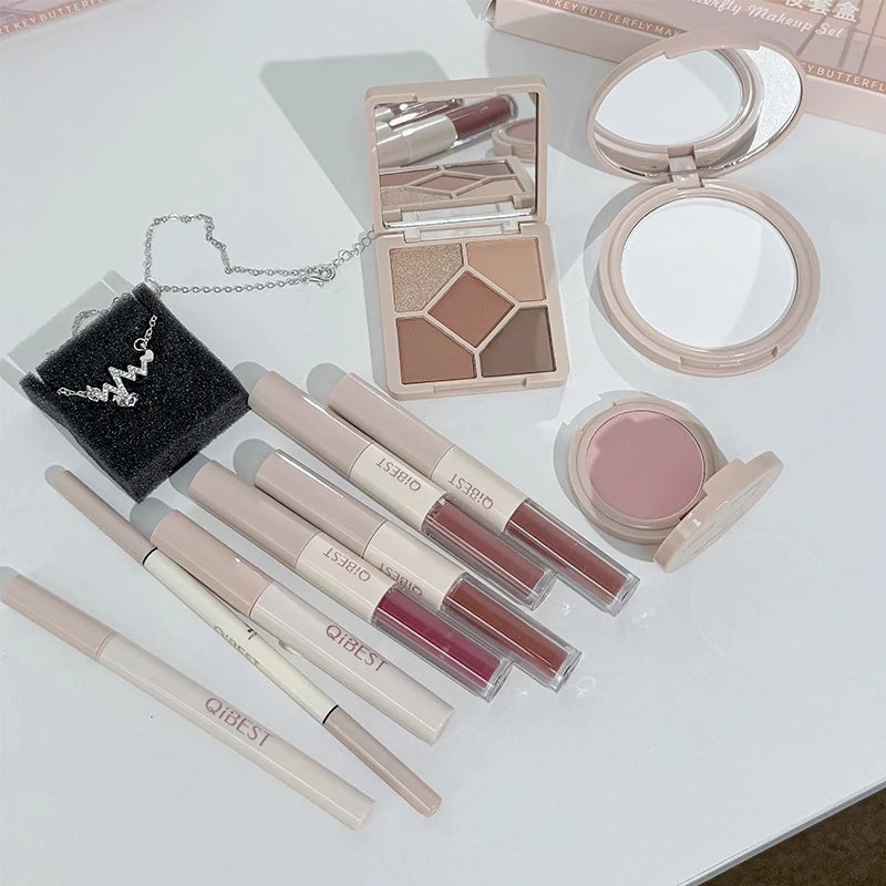 Makeup Box Butterfly Bow Heart Limited Lipstick Powder Blush Qme