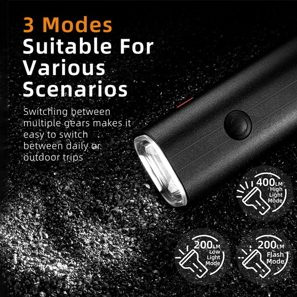 LED Bicycle Lights for Night Riding Lights Rechargeable Waterproof Bicycle Front Light with Rotating Mount 400LM 2000mAh Lights Qme