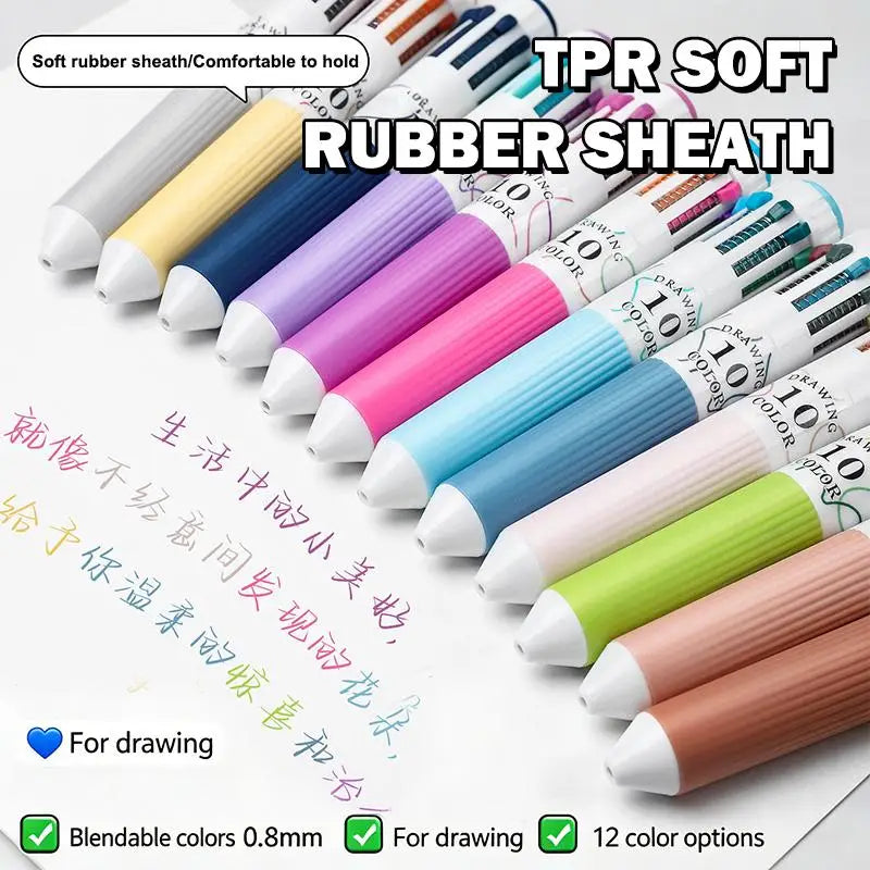 Retractable Multicolor 1 Ballpoint Pen Tip 3 6 Art Student Drawing Qme