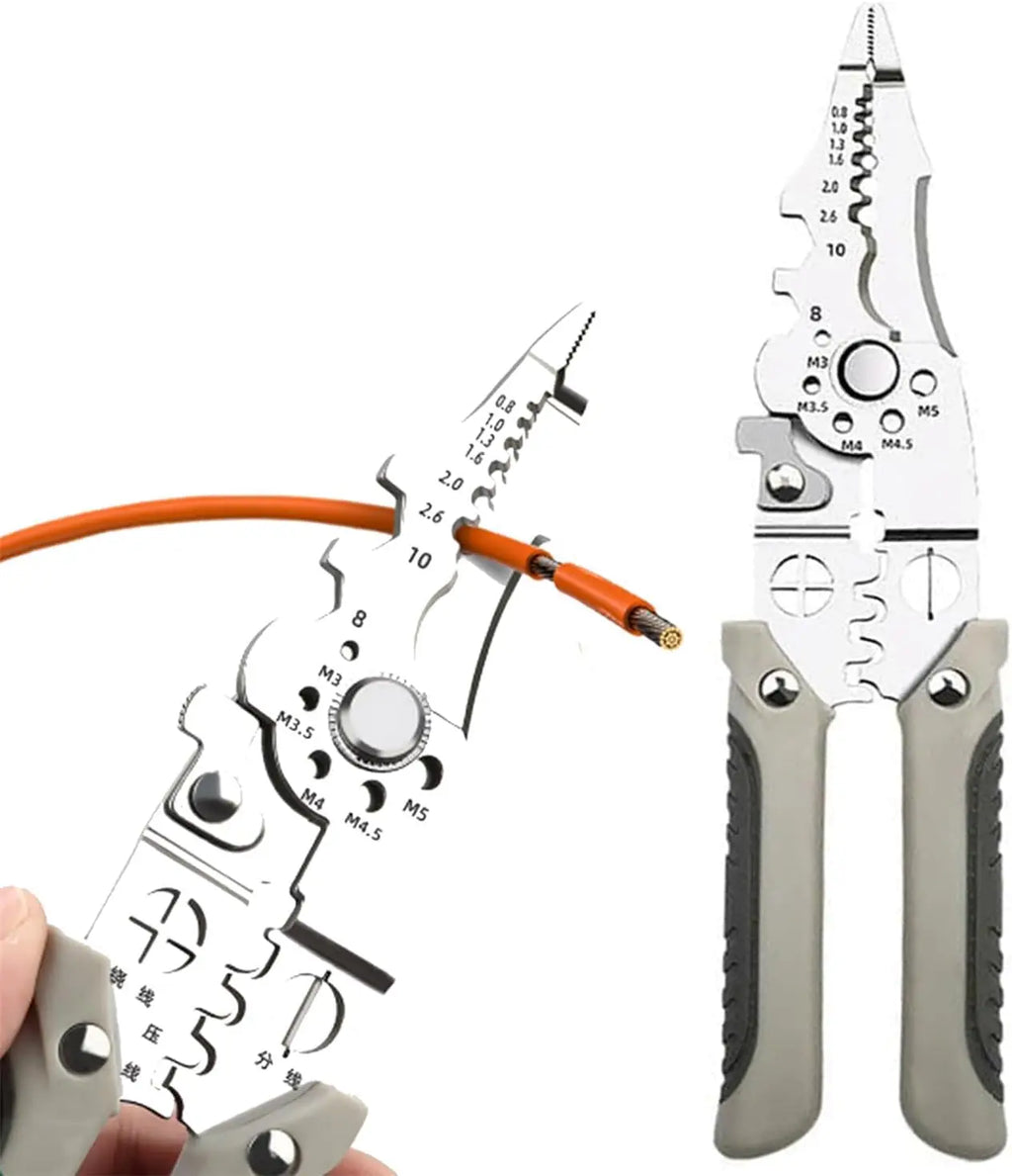 Multifunctional Wire Stripper Crimper Cable Cutter Plier Electrical Wire Stripping Tool, Self Adjusting Wire Stripper Crimping Qme Default Title