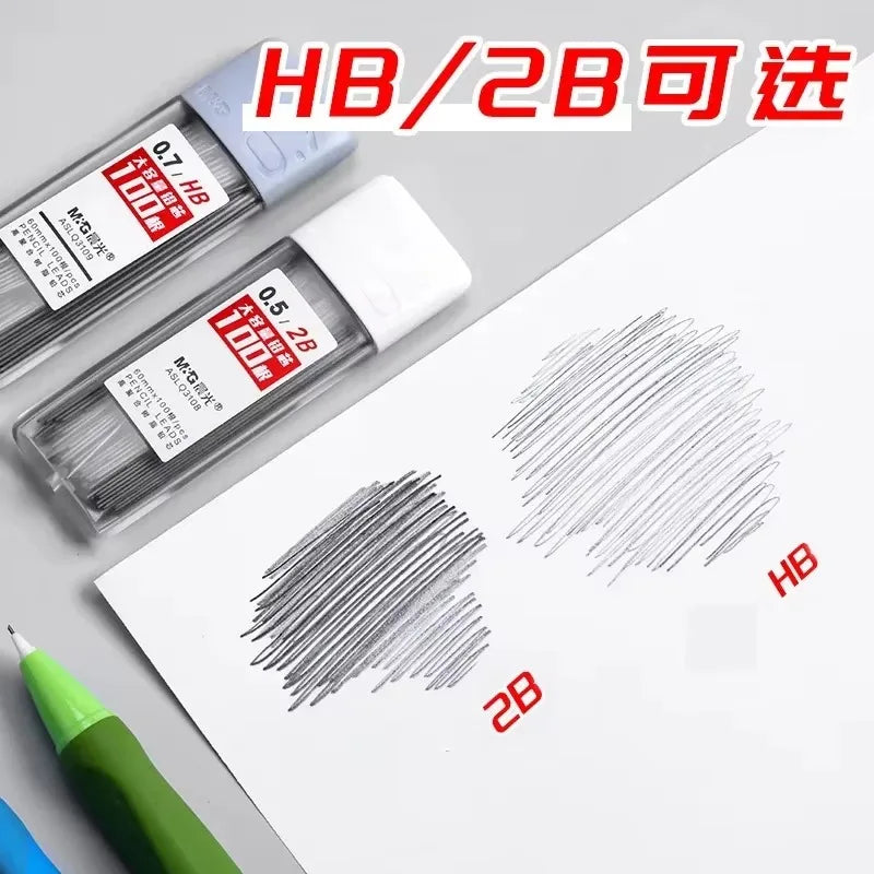 2B/HB Mechanical Pencil Refills White Simple 0.5/0.7mm for Students School Supplies Office Accessories Stationery Supplies Qme