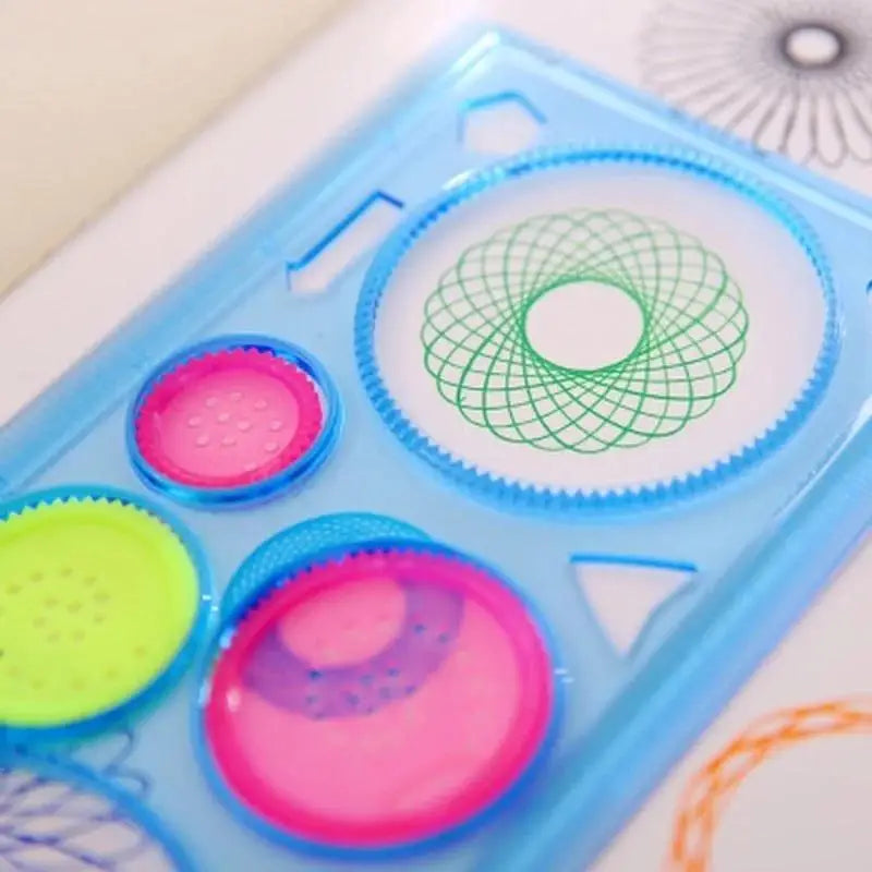Random Color Painting Multi-function Puzzle Spirograph Geometric Ruler Drafting Tool For Students Drawing Toys Learning Art Tool Qme
