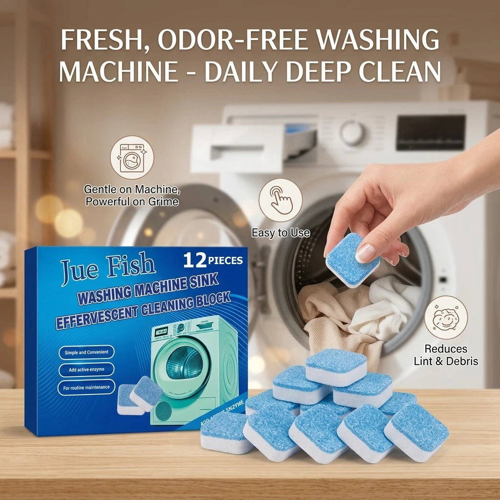 Washing Machine Effervescent Cleaning Tablets Removing Stains & Scale Eliminate Odors Routine Maintenance Washer Cleaning Sheet Qme