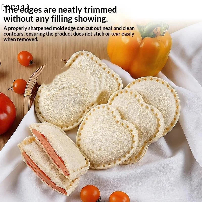 Sandwich Cutter Sealer Tool Stainless Steel Mold Kids Lunch Bread Qme