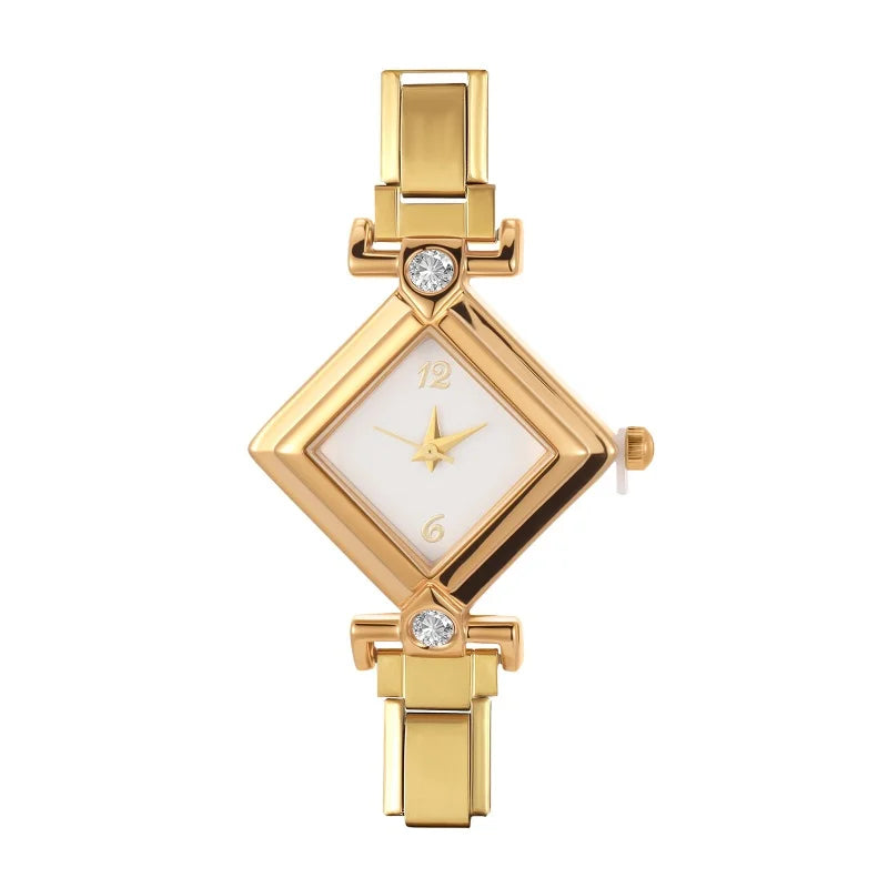 Fashion Women's Stainless Steel Square Triangle DIY Watch Bracelet
