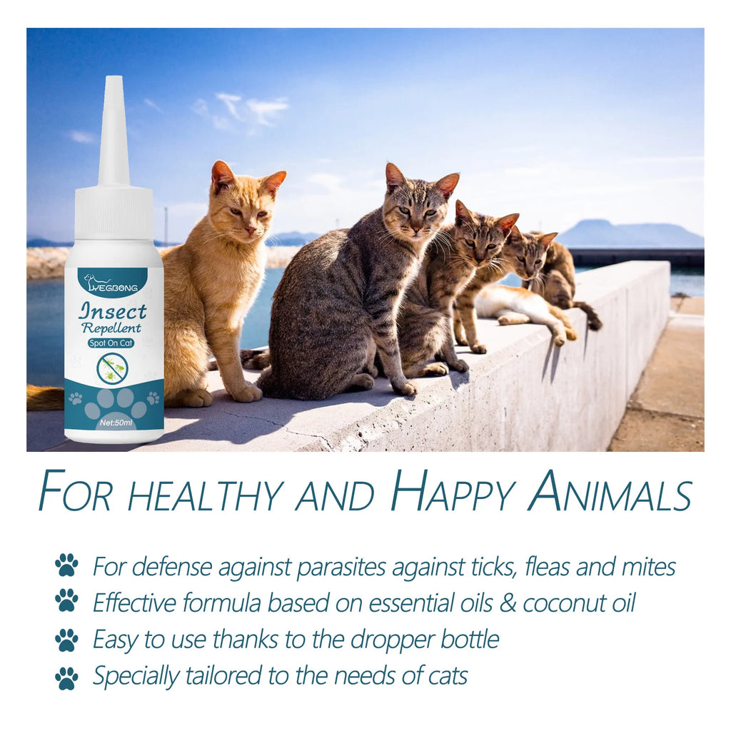 Pet Flea Killer Drops Anti Fleas Cats Ticks Lice Mite Removal Relieve Itching Dogs Ringworm Treatment Pet Insect Removal Drops Qme