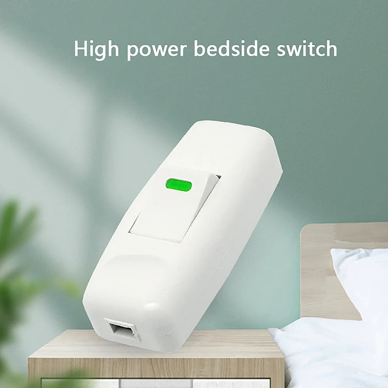 1Pc Light Switch For Home Classic White Inline ON/OFF Table Bedside Lamp Desk Light Cord Cable Switches Electrical Accessories. Qme