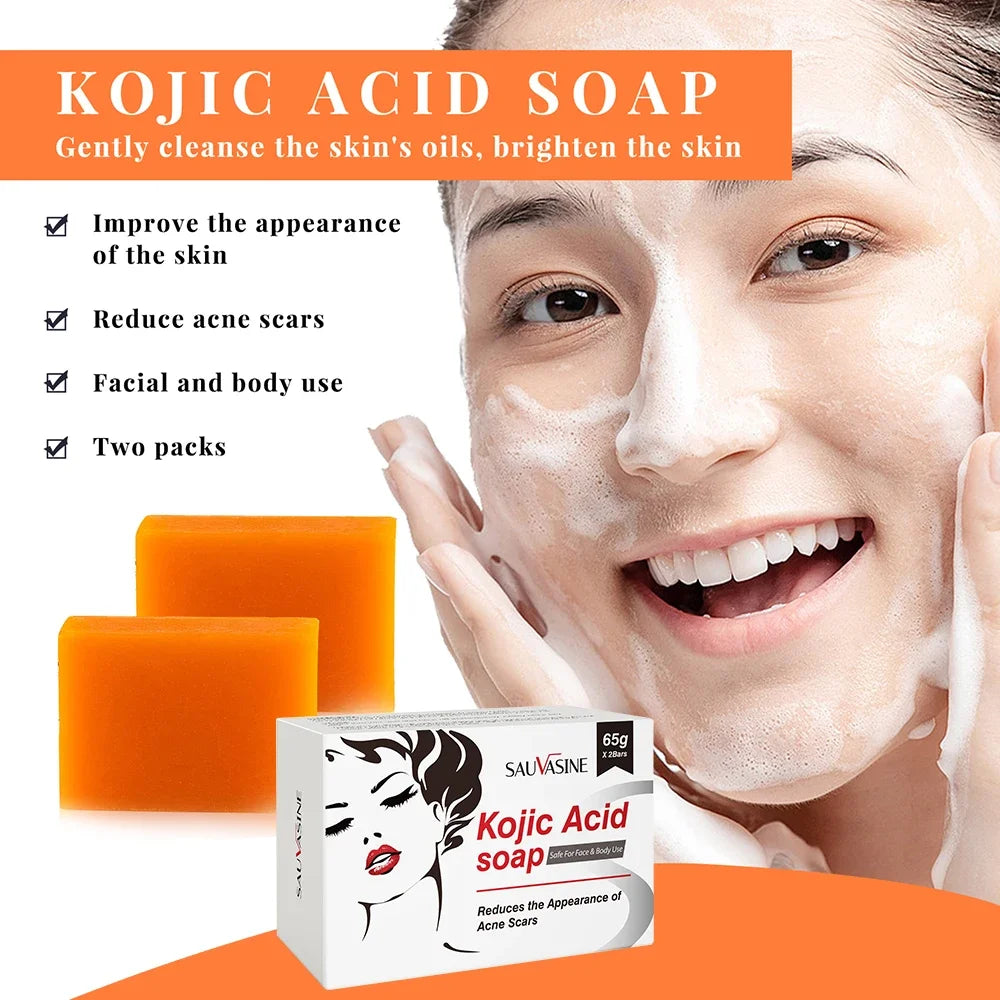Handmade Kojic Acid Soap Natural Mild Non-irritating Brightening Skin Exfoliator Body Face Cleansing Whitening Soap Qme