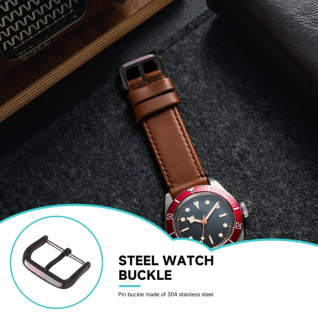 Stainless Steel Watch Pin Buckle 8/10/12/14/16/18/20/22/24mm Replace Metal Silver Black Watchbands Strap Clasp Watch Accessories Qme