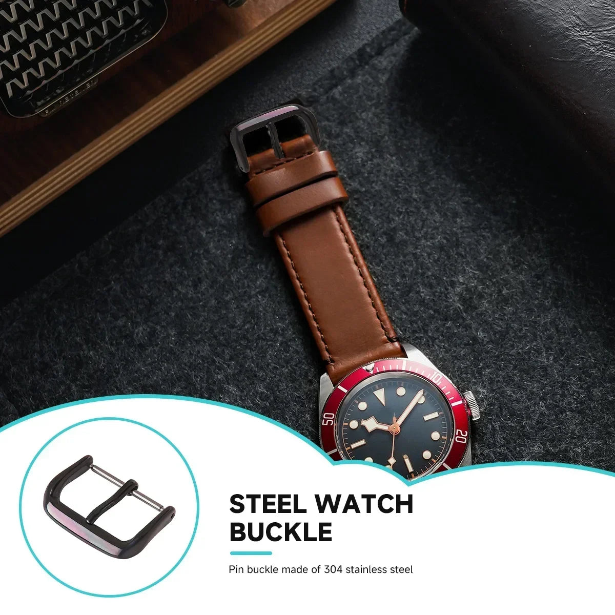 Stainless Steel Watch Pin Buckle 8/10/12/14/16/18/20/22/24mm Replace Metal Silver Black Watchbands Strap Clasp Watch Accessories Qme
