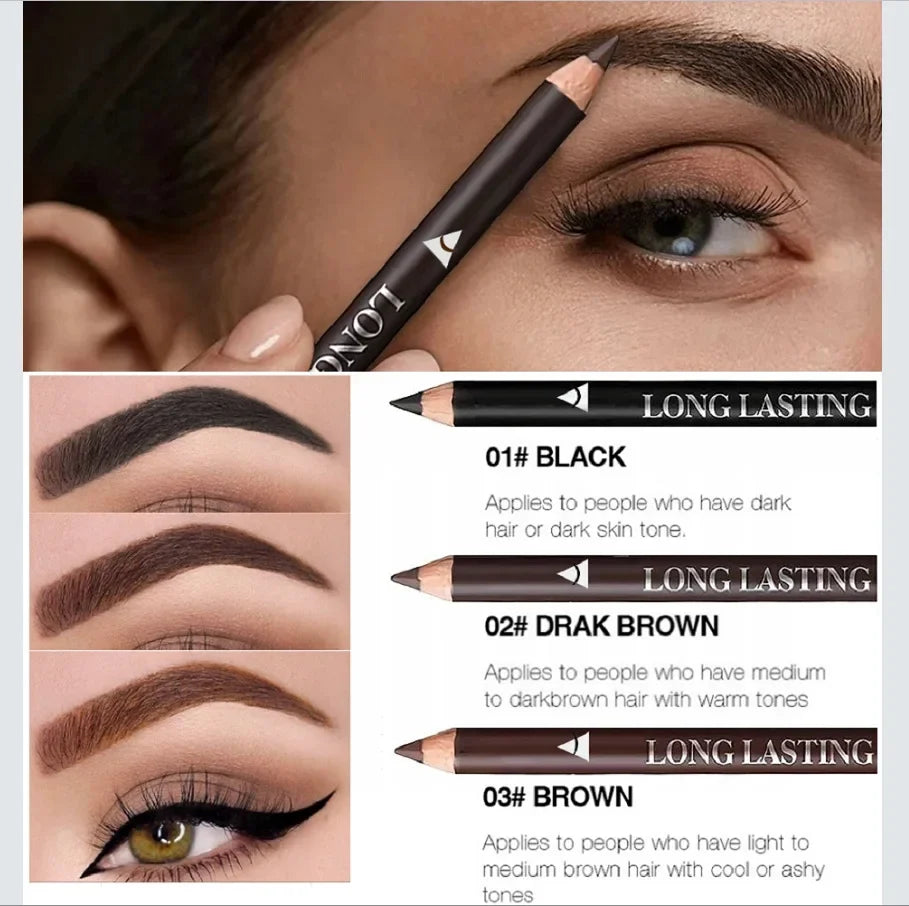 6/12Pcs Eye Brow Pencil Waterproof Professional Women Eye Makeup Pen Easy Color Natural Black Brown Cosmetic Beauty Eyebrow Tool Qme