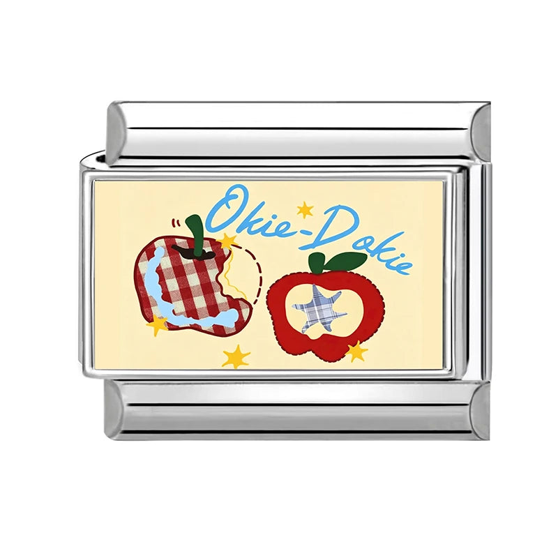 2026 Fashion New Women Gift Fruit Apple Cherry Cats Dogs Charm Italian Link Fit 9mm Bracelet Stainless Steel Making DIY Jewelrys Qme S 3