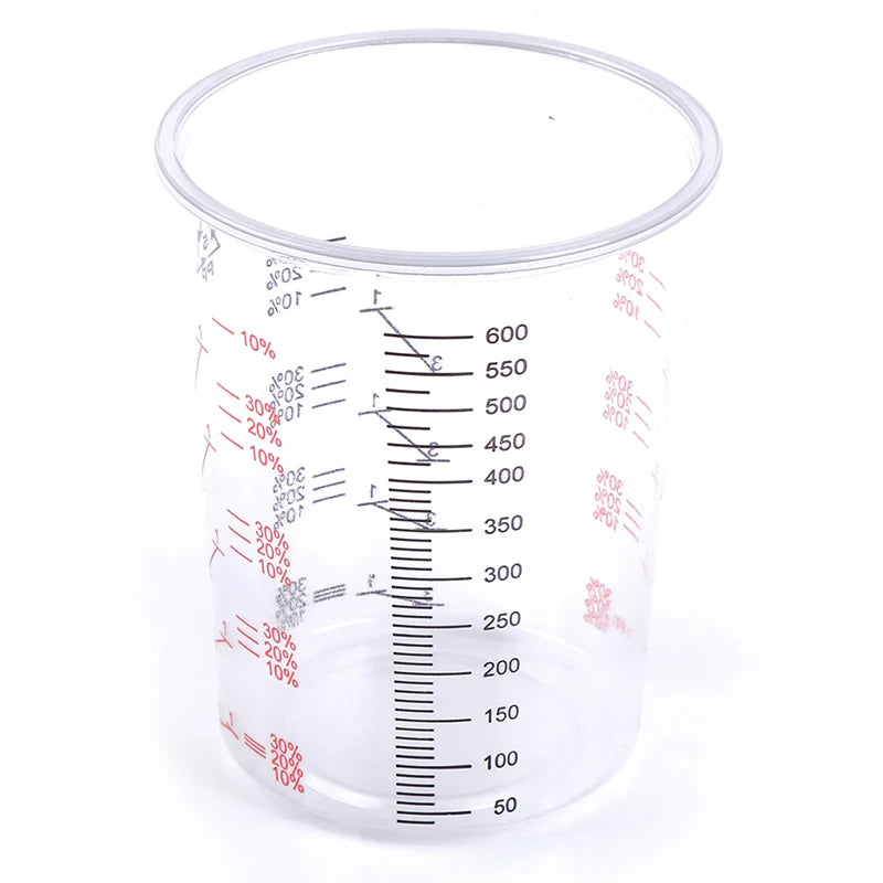 10Pcs 600ml Plastic Paint Mixing Cups Mixing Pot Paint Mixing Calibrated Cup. Qme