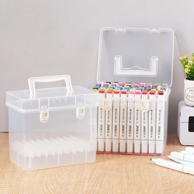 Painting Plastic Stationery Organizer Box Portable Watercolor Drawing Qme
