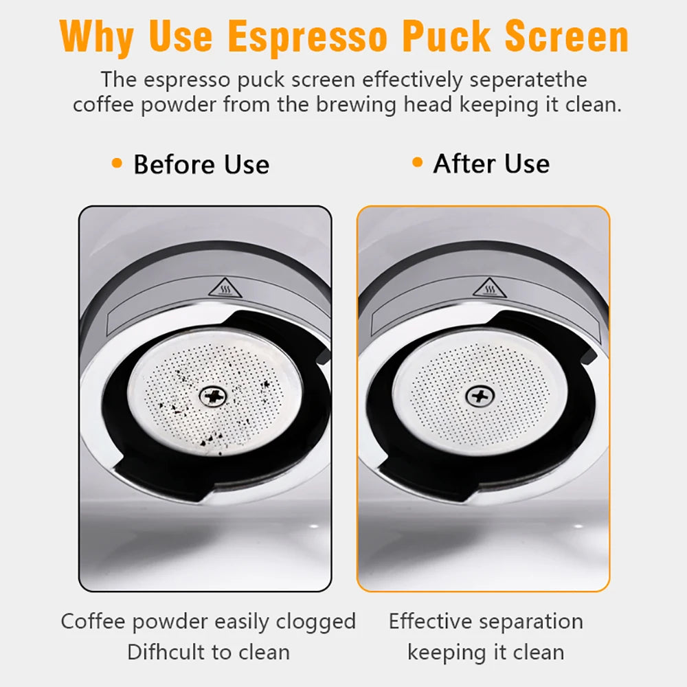 51/53/58mm Coffee Puck Screen Reusable Espresso Coffee Puck Screen 0.2mm Espresso Filter Holder For Espresso Machine Accessories Qme