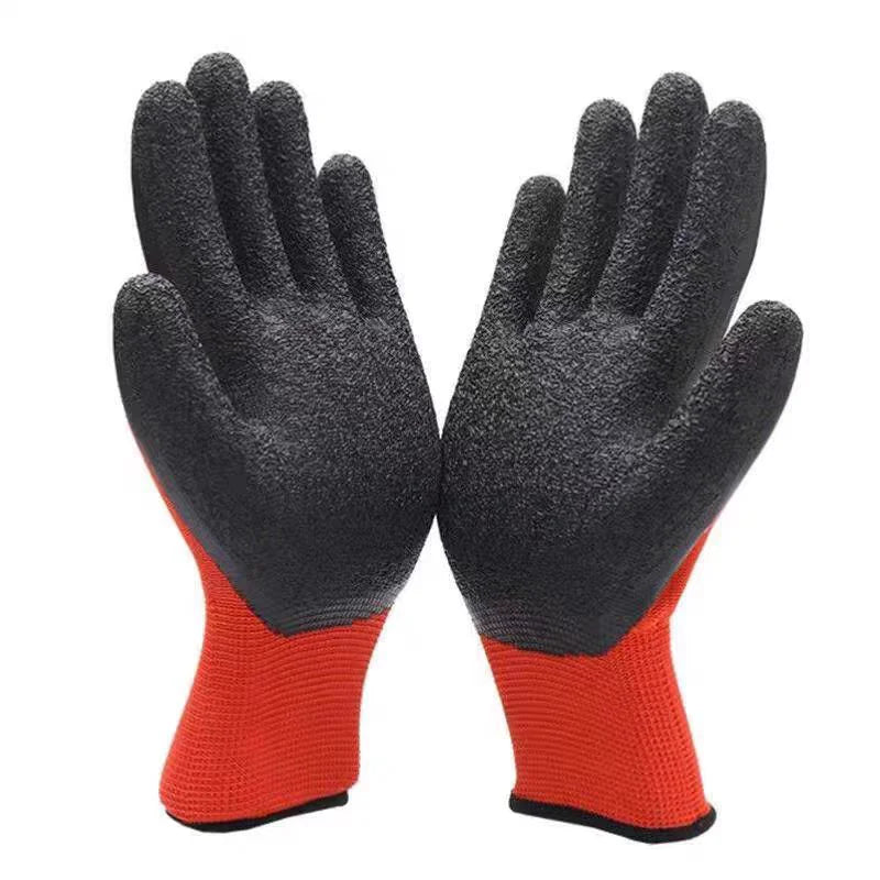 12Pairs Work Gloves Latex Rubber Coated Anti-Slip Waterproof Wear-Resistant Durable for Construction Industrial Use Qme