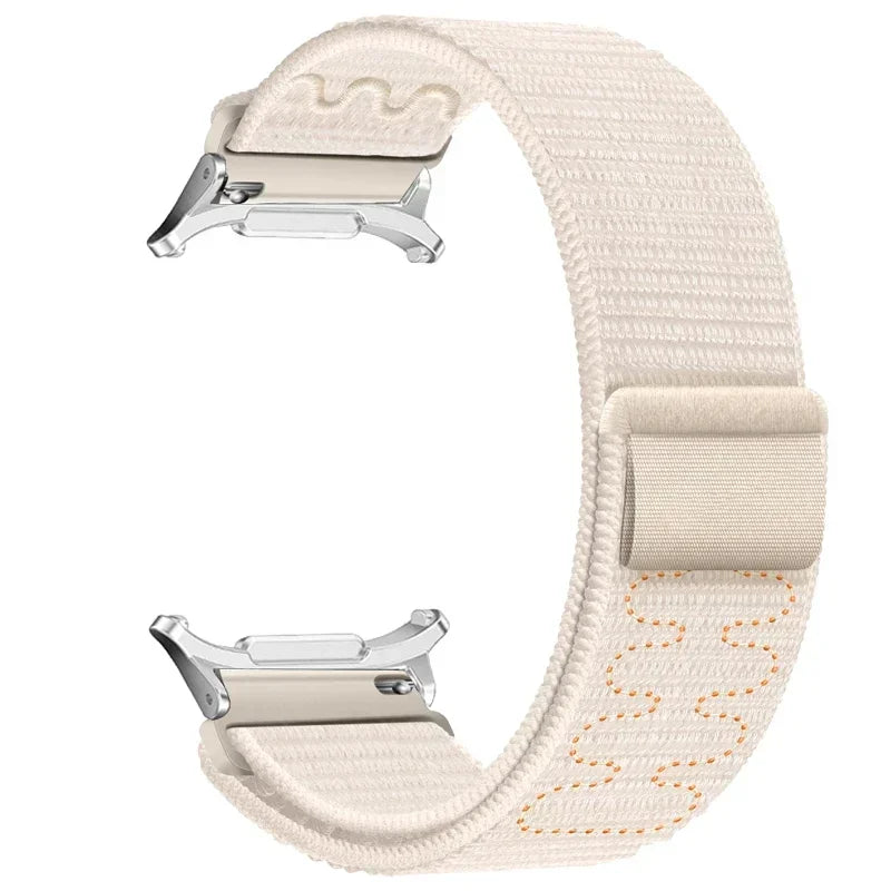 Nylon Solo Loop Strap for Samsung Galaxy Watch 7 Ultra 47mm Braided Band Bracelet for Galaxy 7 Ultra Quick Connector Watchband Qme Starlight-S Galaxy Watch 7 Ultra