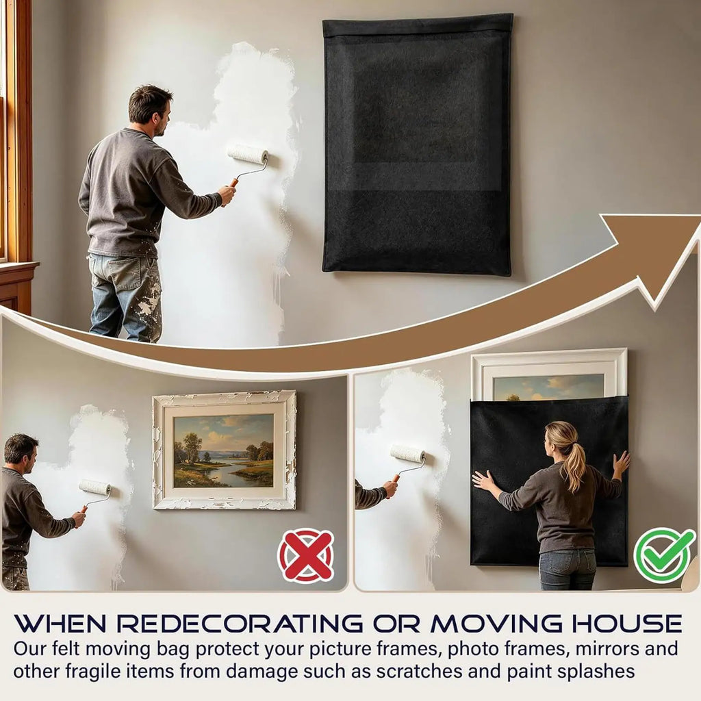 Picture Frame Moving Bags 2 Felt Reusable Mirror Wrap Canvas Painting Qme