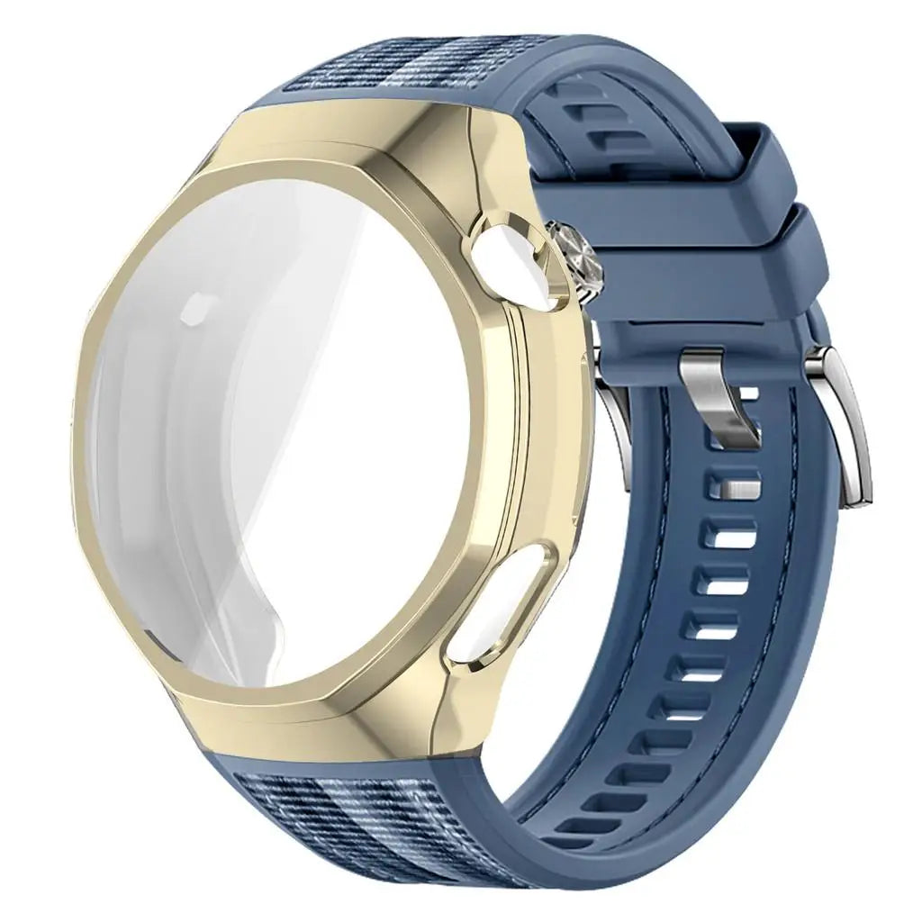 TPU Case+strap Huawei GT6 Soft Silicone+nylon Woven Bracelet Band