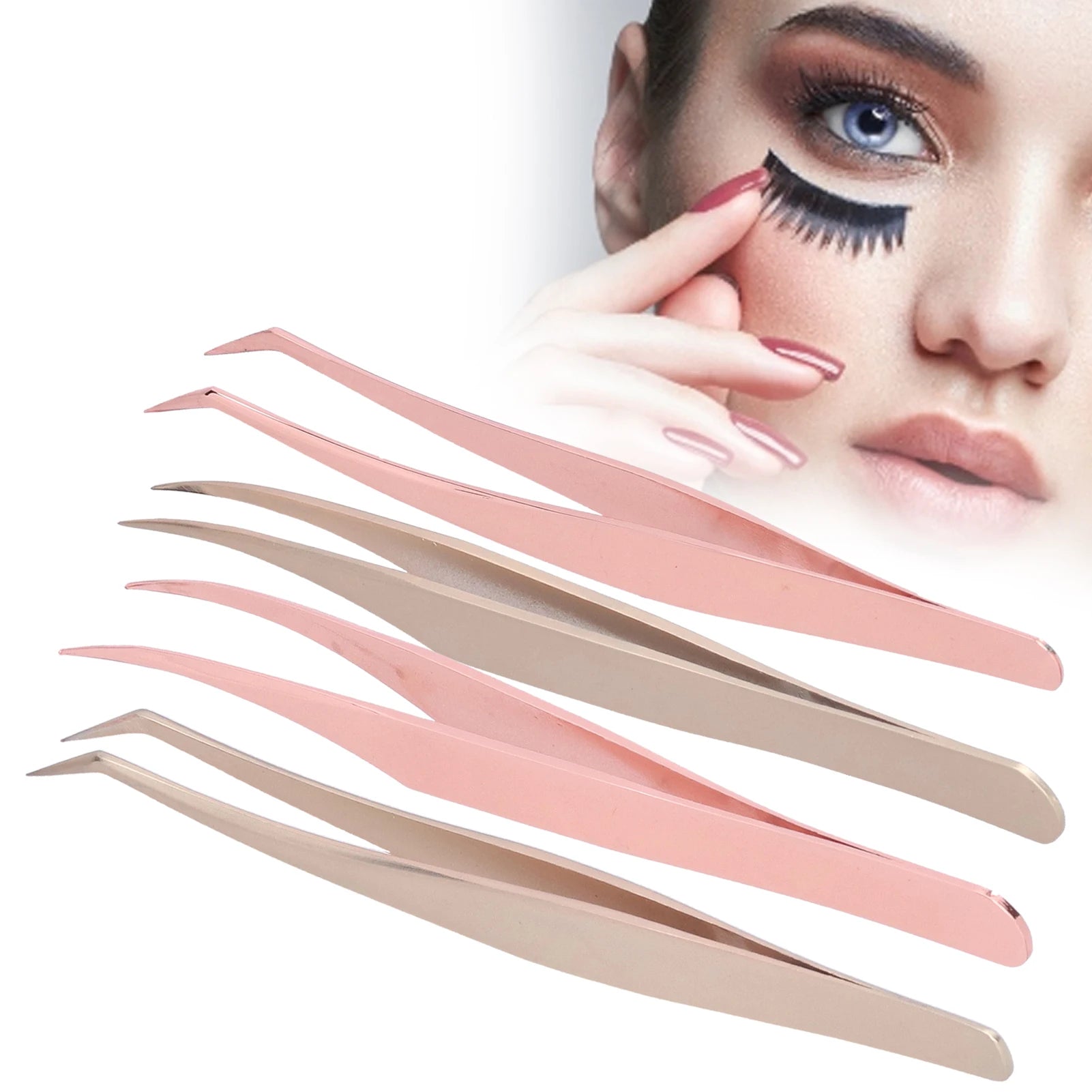 False Eyelashes Grafting Tweezers Fine Tip Stainless Steel Eyelash Extension Tool Tweezers Eyelash Extension Tweezers Qme