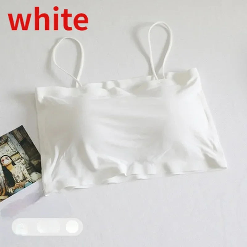 Comfortable Waist Beauty Back Wrap Chest Tube Top Girl No Steel Ring Camisole Bra Underwear New Female Simple Beauty Back Qme White One Size