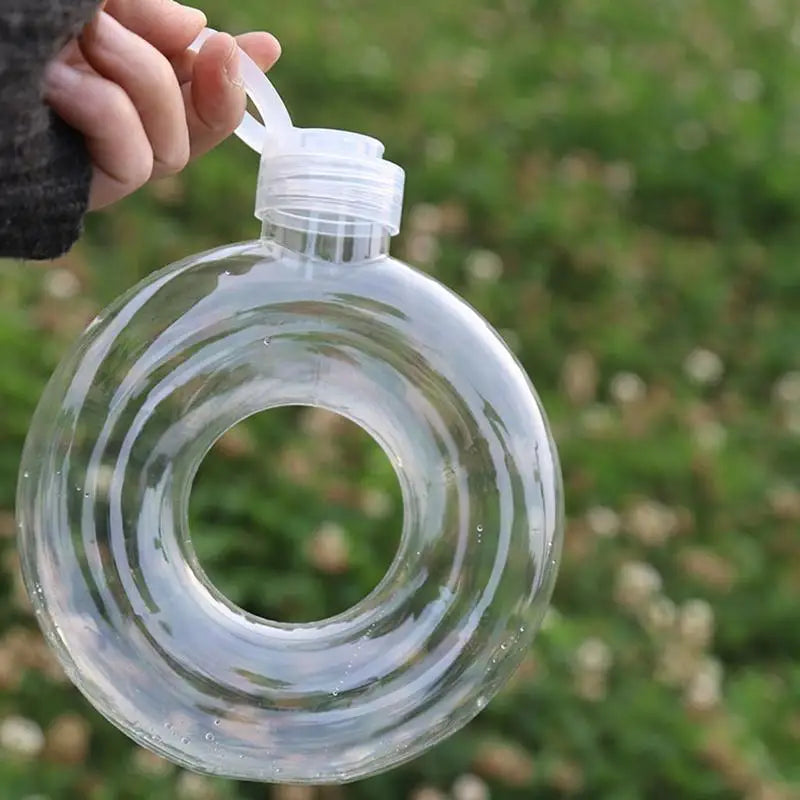 350ML Donut Kids Water Bottle Leak-Proof Travel Cup Children Anti Fall Transparent Drinking Bottle Sports Water Bottle Qme