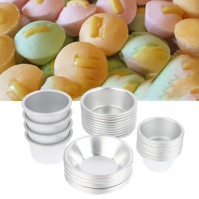 Puto Cake Mold Aluminum Alloy Egg Tart Cup Cupcake Mini Round Baking Qme