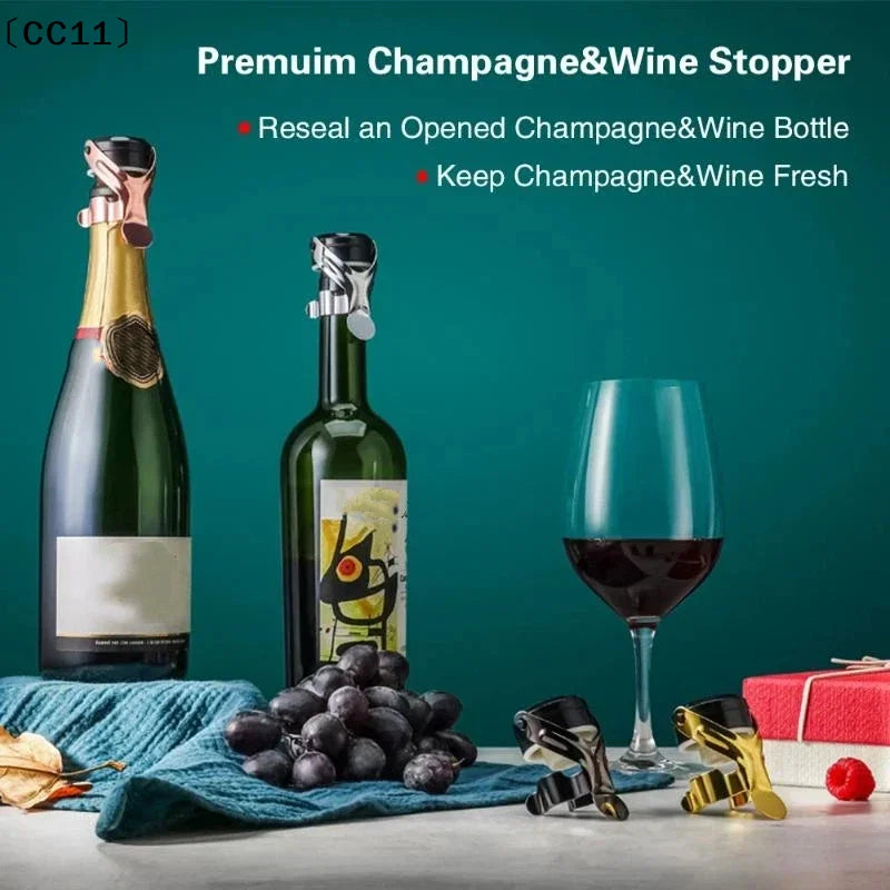 Wine Bottle Stoppers Stainless Steel Press Mode Champagne Stopper Bar Qme