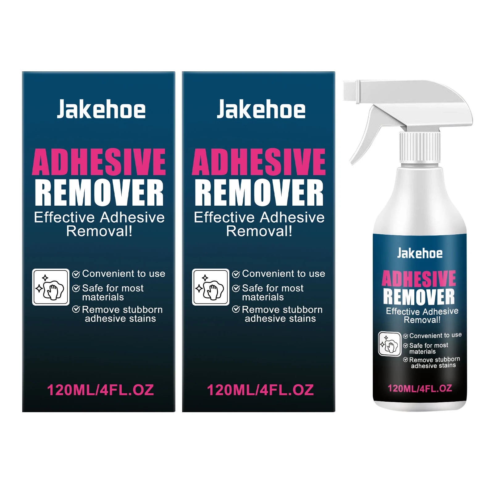 Adhesive Remover Spray Removing Tape Label Residue Fast-Acting Formula Non-toxic Convenient Daily Sticker & Glue Residue Cleaner Qme 2 x 120ml Boxed