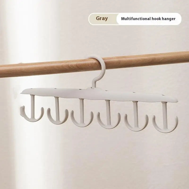 Portable Home Dorm Storage 12-Hook Rotating Hanger Space-saving Qme Gray