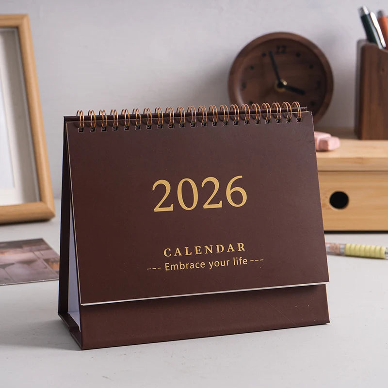 2026 Mini Desk Calendar Simple Creative Desktop Ornaments Calendar Plan Punch Card Calendar Notepad Calendar Anniversary Gift Qme Coffee