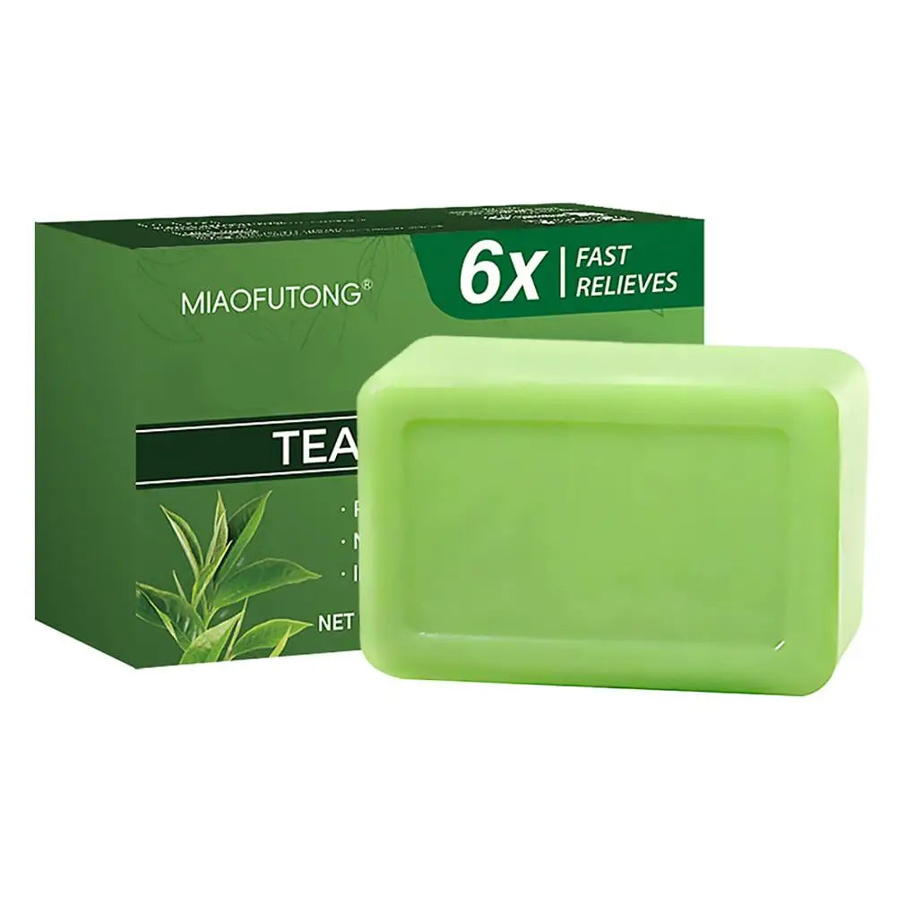 Natural Tea Tree Oil Soap Body Skin Cleaning Gentle Exfoliating Bar Qme B