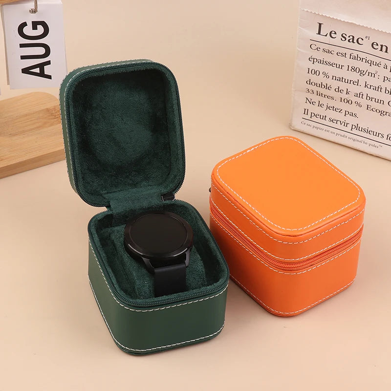 PU Leather Car Line Watch Box Business Pocket Portable Zipper Fashion Qme