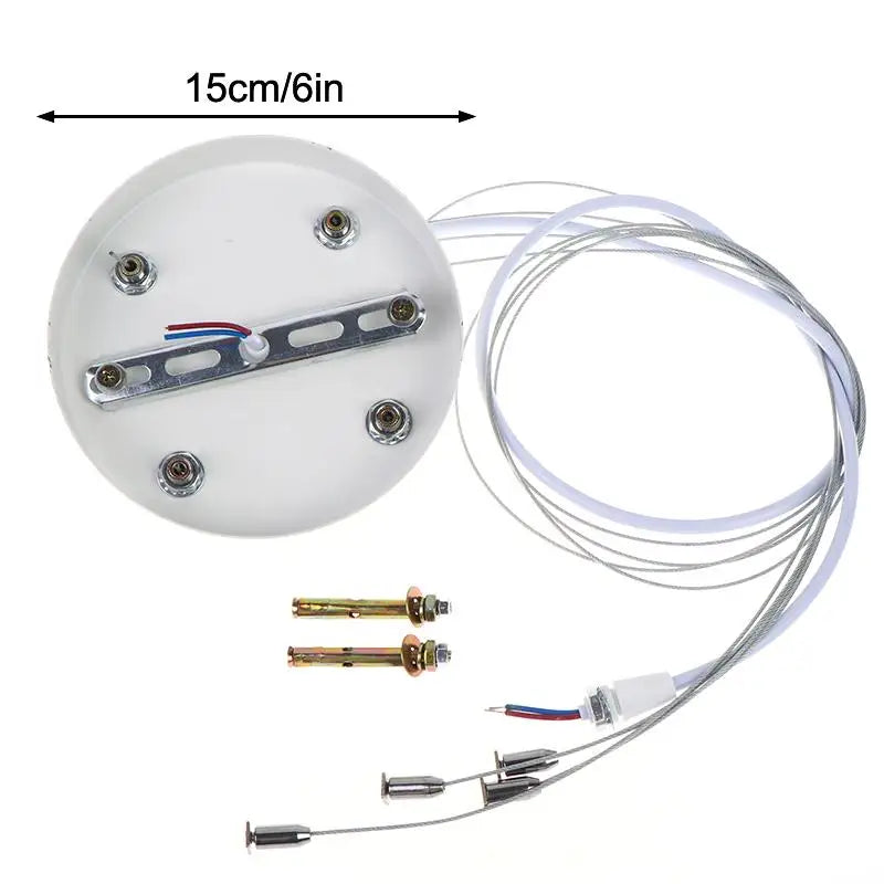 Ceiling Rose With Steel Wire Lamp Base Ceiling Canopy Steel Cable Wire Wire Rope Chandelier Retrofit Load-bearing Fittings Qme WT2