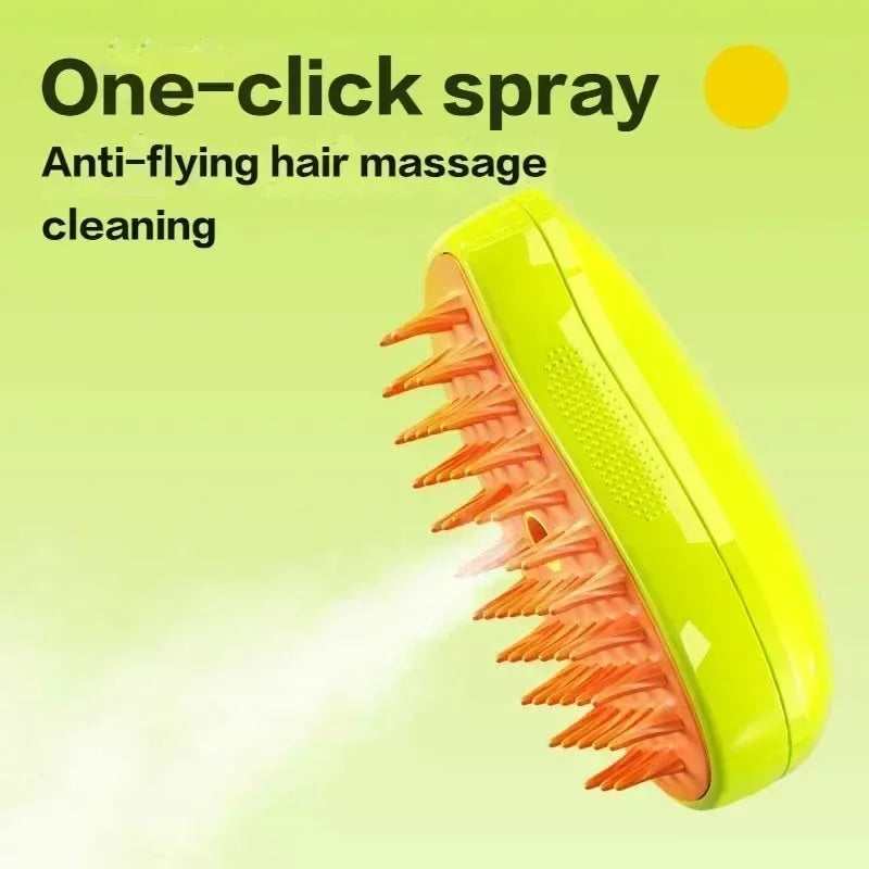Cat Dog Steamy Brush Steam Electric Sprayer Massage Pet Grooming Tool Qme