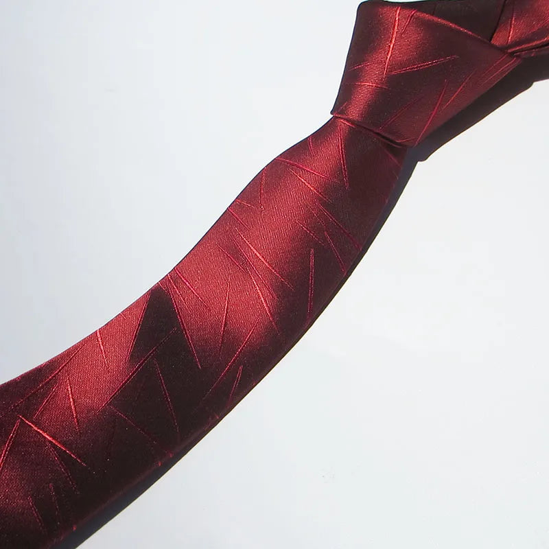Floral Burgundy Tie Men Silk Wedding Dark Bordeaux Wine Red Stripe Qme stx-3