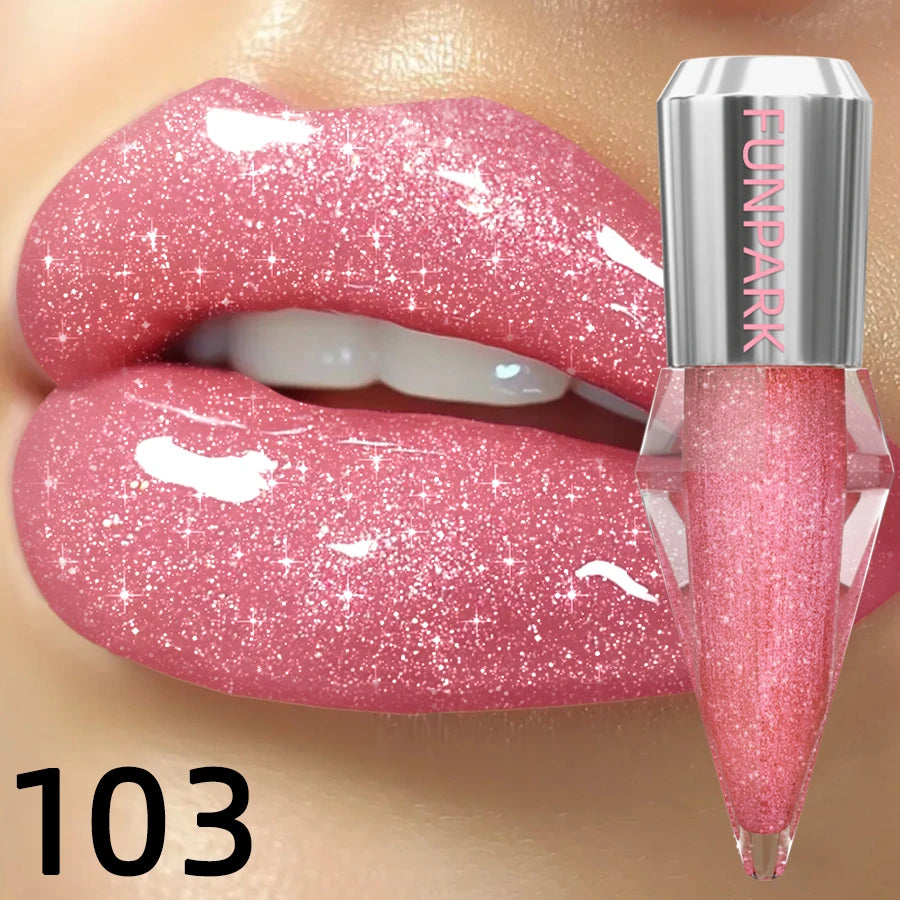 8 Glitter Shimmer Lip Gloss Moisturizing Tinted Fuller Effect Diamond Qme 103