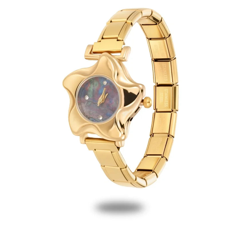 Fashion Stainless Steel Ocean Series Seashell Starfish Watch Bracelet