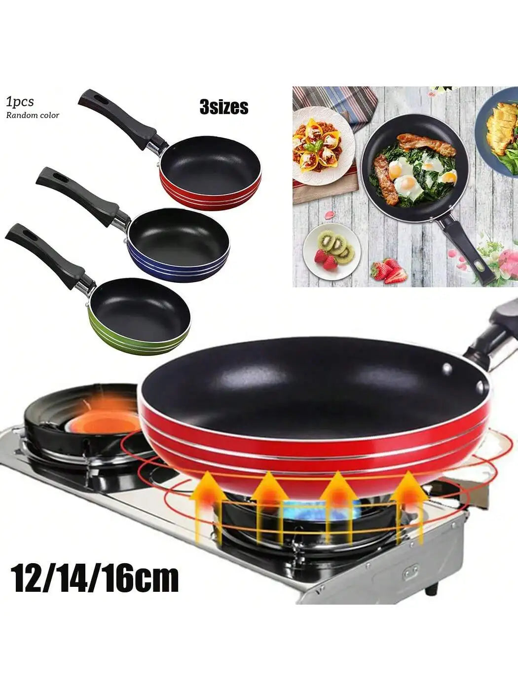 Mini Frying Pan Non-stick Steel Frypan Pot Saucepan Random Cookware Qme