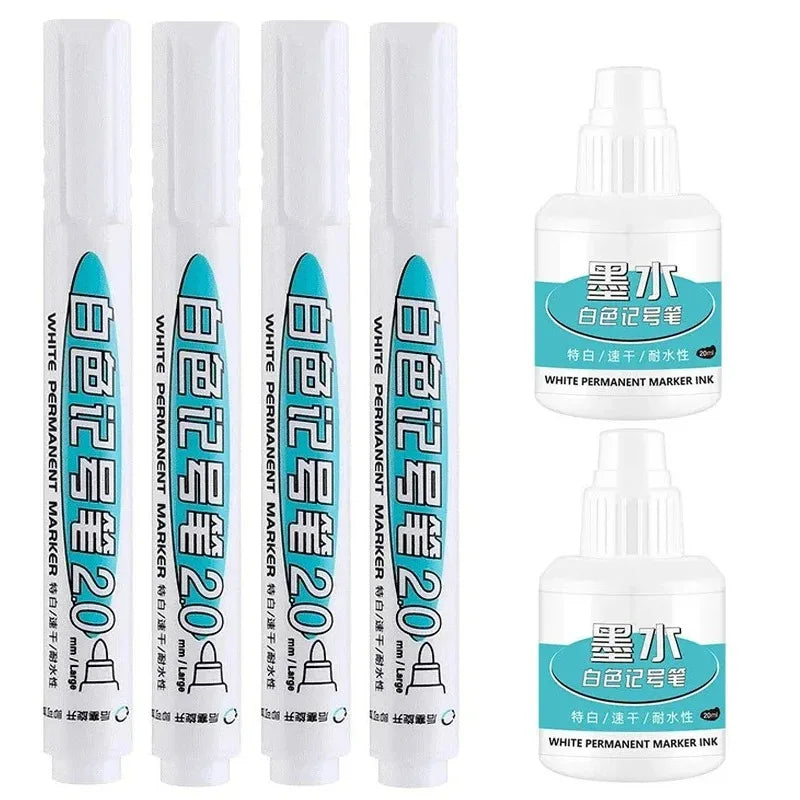 1 10 White Permanent Paint Marker Pens 0 7 Tip Waterproof Glass Stone