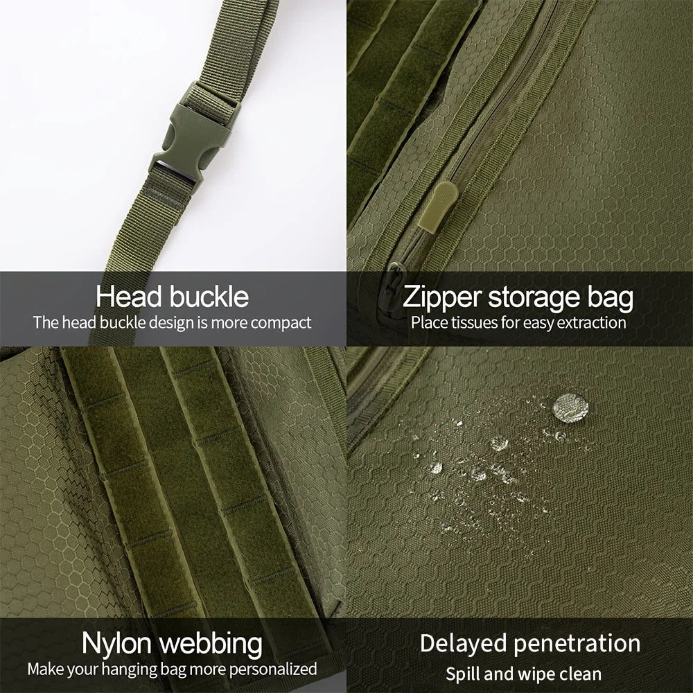 Multi-Pocket Backseat Organizer for SUVs and Trucks - Durable Oxford Cloth Storage Bag with Random Zipper Direction Qme