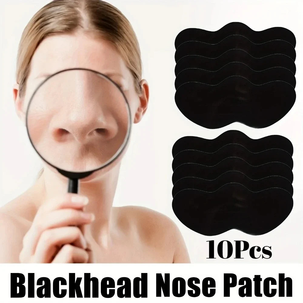 Blackhead Removal Nose Patch Sticker Deep Cleansing Pores Shrinking Qme 10PC-Black