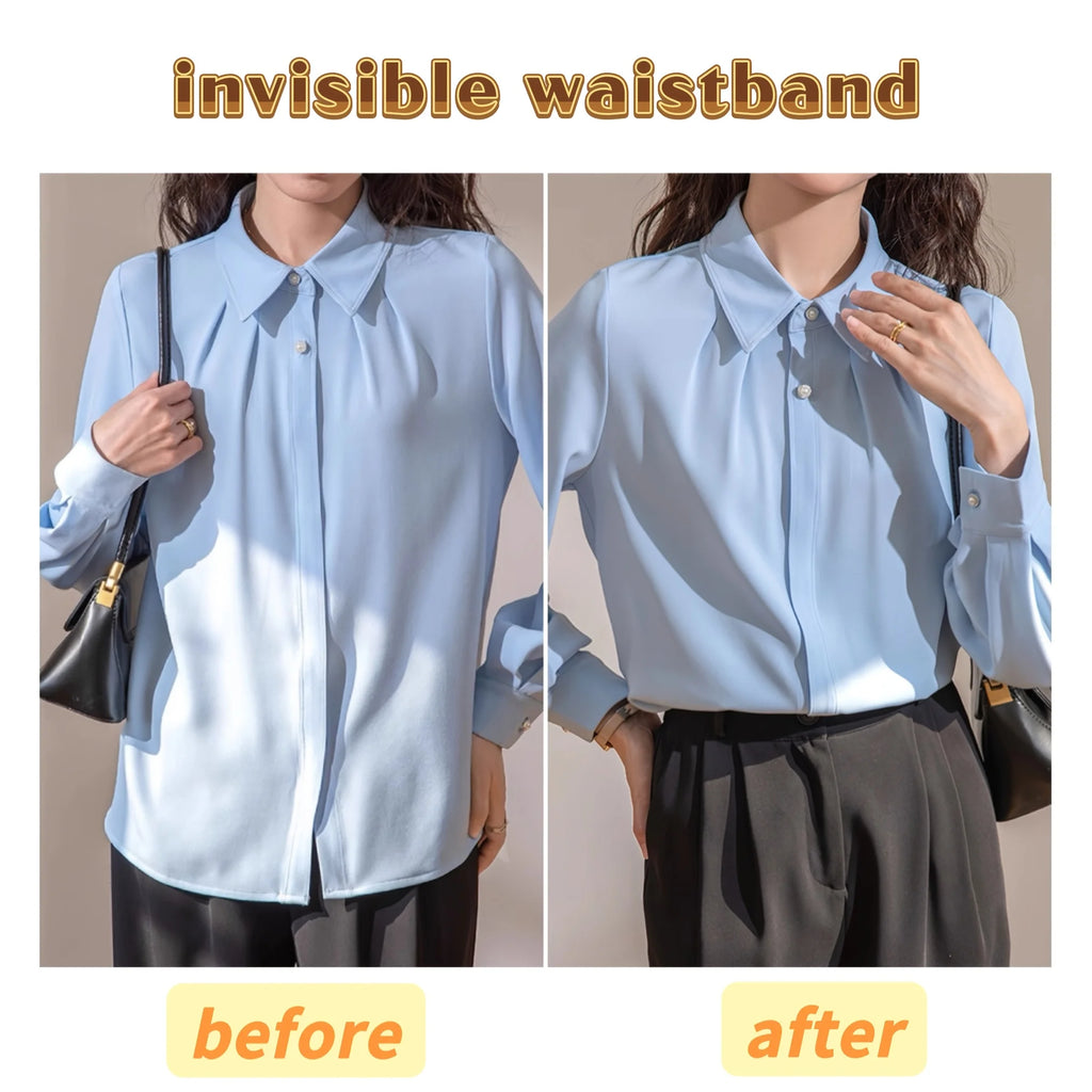 Adjustable hem and waist cinching tool, suitable for T-shirts, knitwear, dresses, sewing free hem shortening device with snap bu Qme