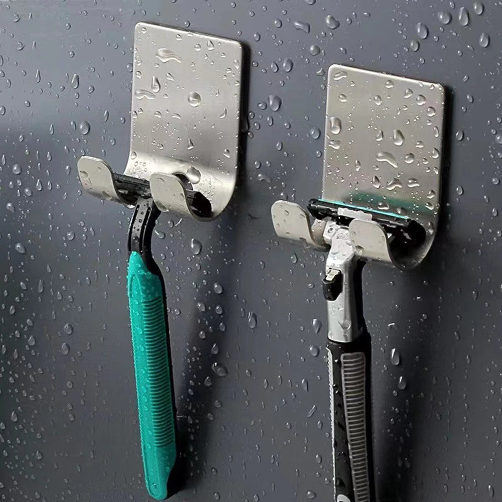 Punch-free Razor Holder, Storage Hook, Space Aluminum Multi-purpose Bathroom Accessories Qme