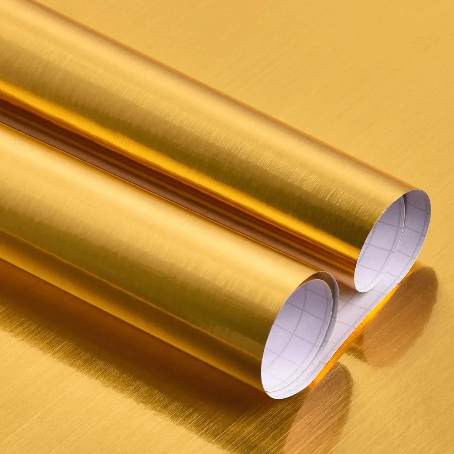 Gold Self Adhesive Wallpaper Metal Look Kitchen Oil Waterproof Qme Metallic Gold 1m x 20cm Sample