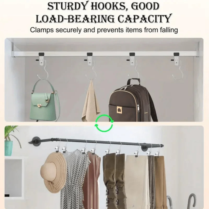 Multi Functional Metal Pants Hangers With Anti Slip Clips Space Saving Closet Organizer For Jeans Skirts Trousers Storage Qme