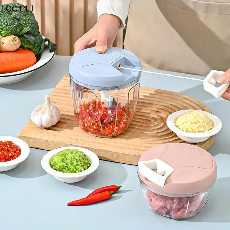 Manual Pull Crusher Food Chopper Stainless Steel Meat Mincer Garlic Qme