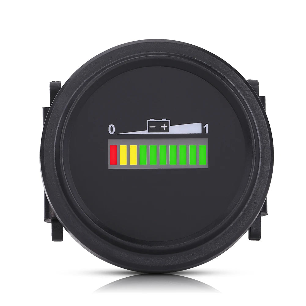 Battery Gauge Battery Meter 12V/24V/36V/48V/72V LED Digital Battery Indicator Meter Gauge for Battery Indicator Meter Qme black